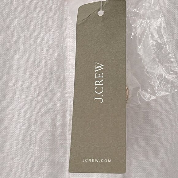 J.Crew Raw Hem Mini Shirtdress Linen White Belted Medium NWT - Picture 13 of 14